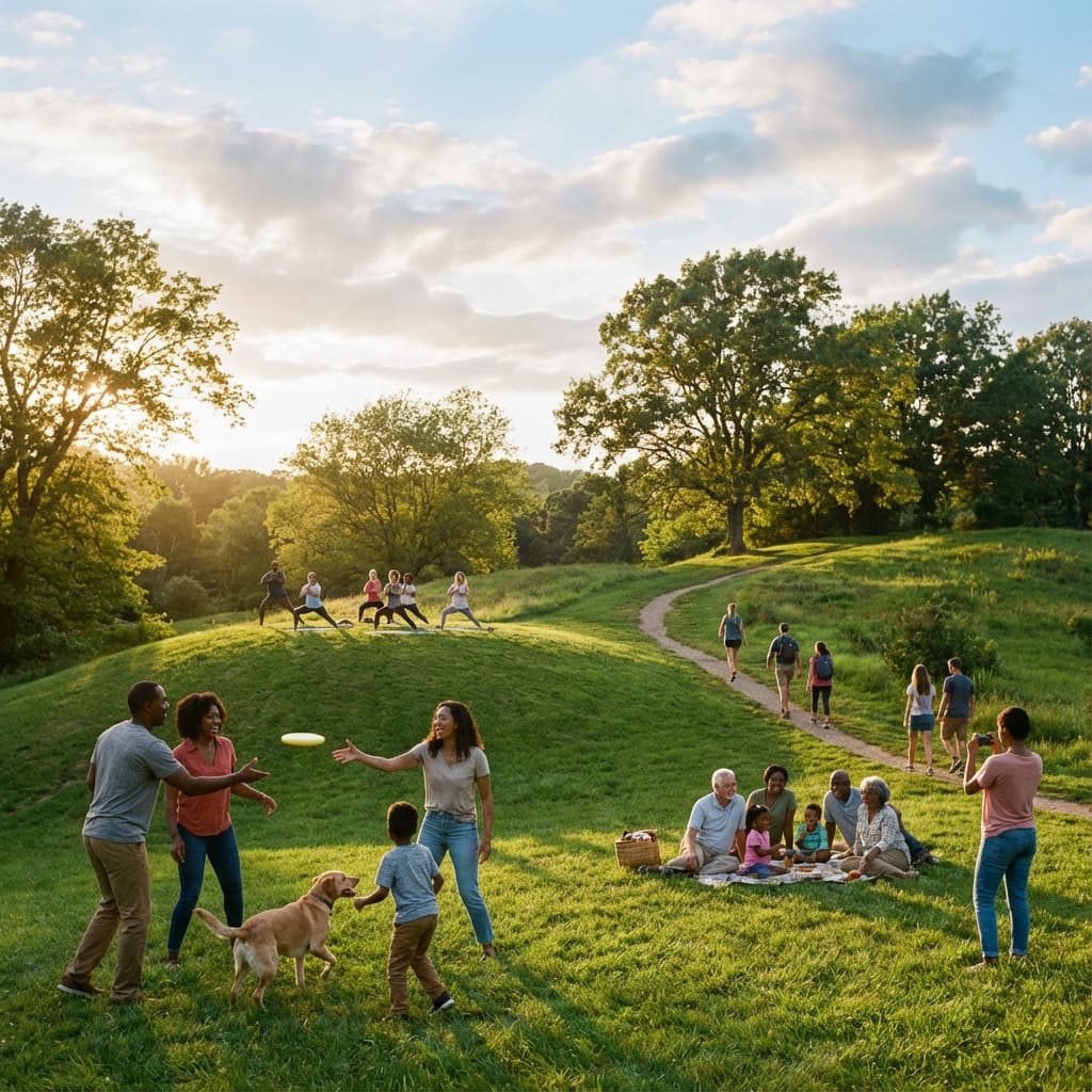 People having fun in nature
